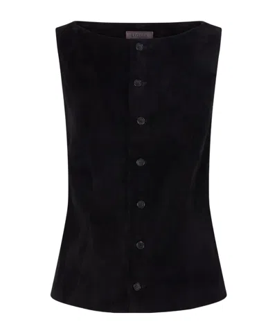 Stouls Mae Suede Vest In Black