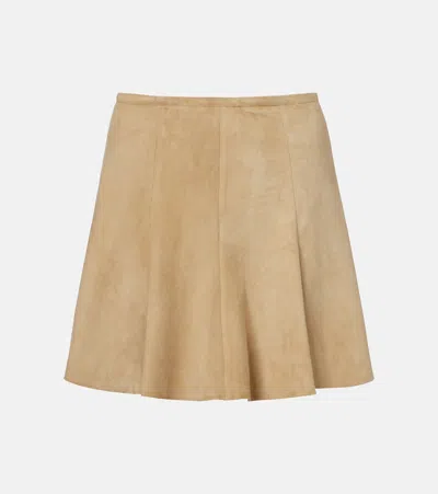 Stouls Mila Suede Miniskirt In Neutral