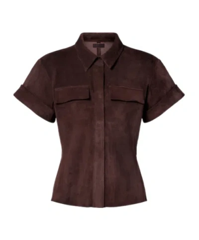 Stouls Miller Suede Shirt In Burgundy