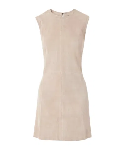 Stouls Miuccia Paneled Suede Mini Dress In Brown