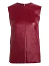Stouls Miuccia Sleeveless Leather Tank Top In Red