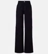 Stouls Mytheo High-rise Suede Wide-leg Pants In Blue