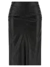 Stouls Ruched Detailing Skirt Featuring Back Slit In Black