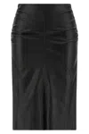 Stouls Ruched Detailing Skirt Featuring Back Slit In Black