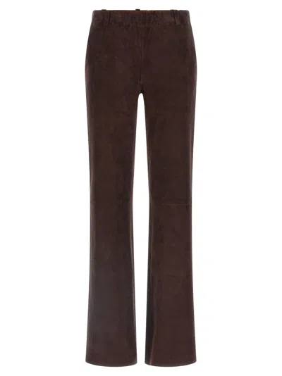 Stouls Gégé Suede Flared Pants In Brown