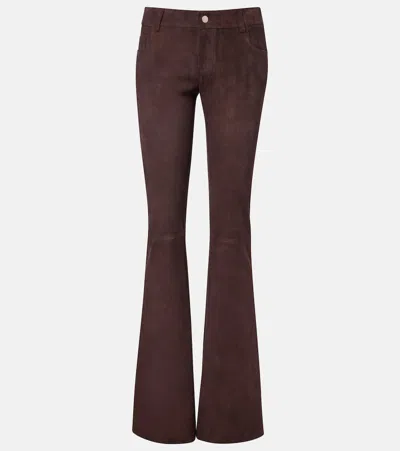 Stouls Pawlonia Suede Flared Pants In Brown