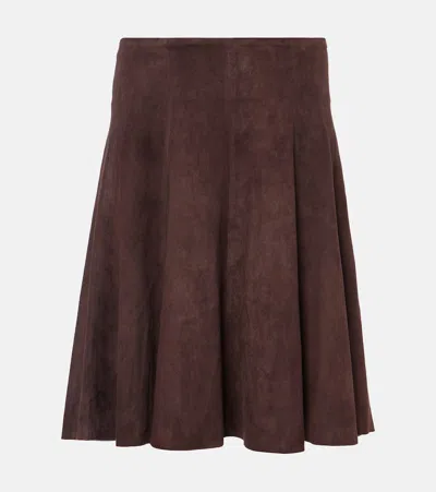 Stouls Rosalba Suede Midi Skirt In Castor