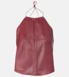Stouls Rosie Open-back Leather Top In Red