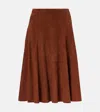 Stouls Sabrina Suede Midi Skirt In Burgundy