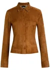 Stouls Sanda Stretch-suede Shirt In Brown