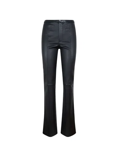 Stouls Seam-detail Leather Trousers In Black