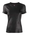 Stouls 05 Stretch-leather T-shirt In Black