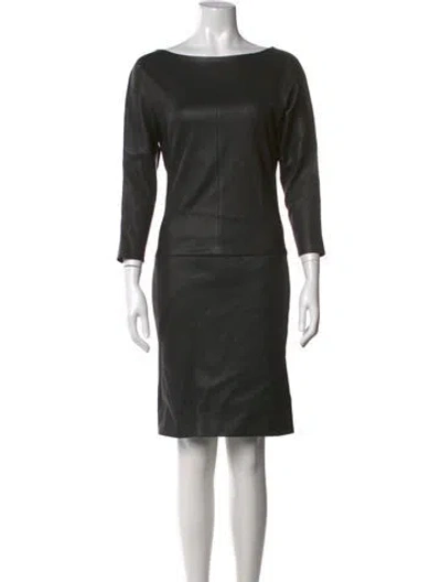 Pre-owned Stouls Silk Knee-length Dress In Black