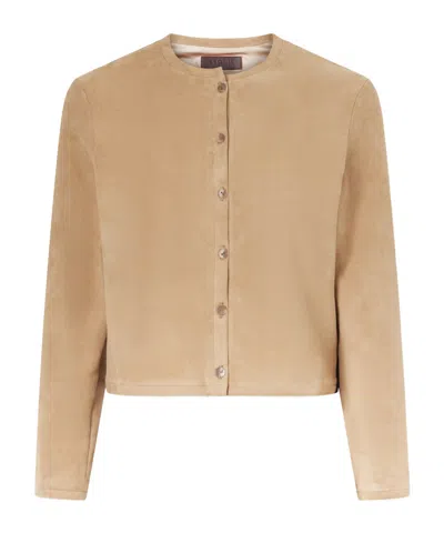 Stouls Solid Color Suede Cardigan In Blue