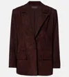 Stouls Berliner Suede Blazer In Burgundy
