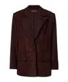 Stouls Berliner Suede Blazer In Burgundy