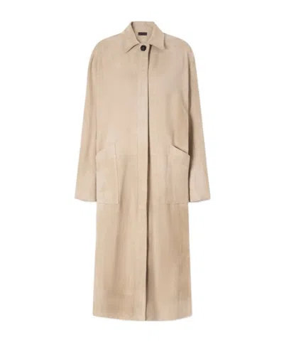 Stouls Corleone Suede Coat In Nude