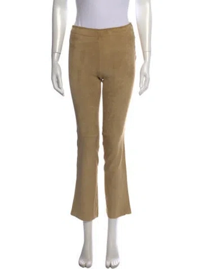 Pre-owned Stouls Suede Flared Pants In Neutrals