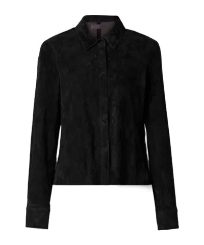 Stouls Suede Shirt In Black