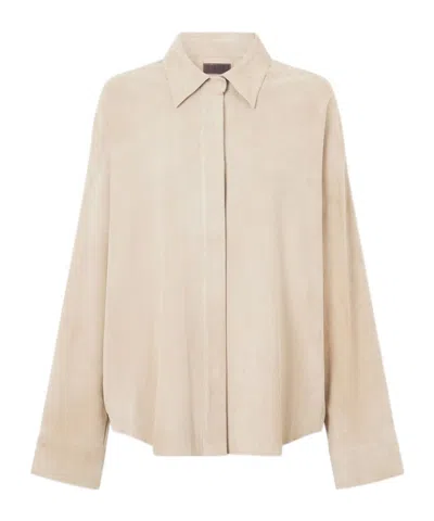 Stouls Simone Suede Shirt In Brown