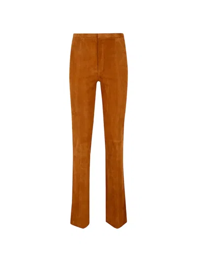 Stouls Suede Slim-fit Trousers In Brown