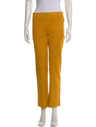 Pre-owned Stouls Suede Straight Leg Pants In Yellow