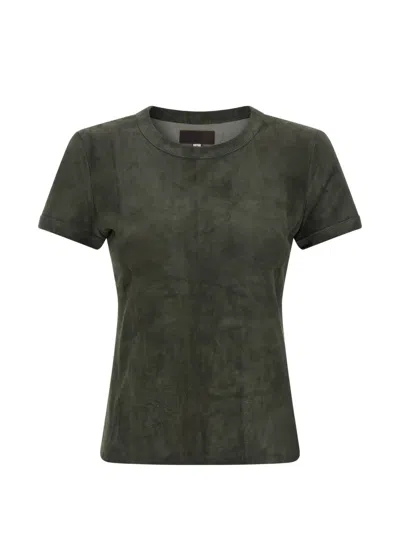 Stouls Suede-finish T-shirt In Gray