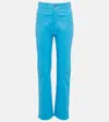 Stouls Terry High-rise Straight Leather Pants In Glory