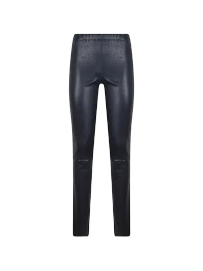 Stouls The Jo Elasticated Leather Leggings In Blue