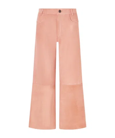 Stouls Lilou Suede Wide-leg Pants In Pink