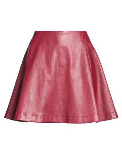 Stouls Woman Mini Skirt Brick Size S Lambskin In Brown