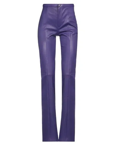 Stouls Woman Pants Purple Size S Lambskin
