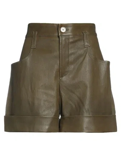 Stouls Woman Shorts & Bermuda Shorts Military Green Size S Lambskin