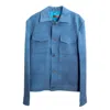 Stovaria Men's Blue Handwoven Merino Wool Jacket - Indigo Dyed Unisex Shacket - Wool Overshirt In Blue