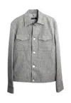 Stovaria Men's Grey Handwoven Yak Wool Blend Shacket - Unisex Boxy Overshirt - Wool Shirt In Gray