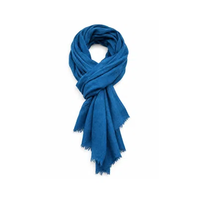 Stovaria Men's Handwoven Pure Cashmere Blue Scarf