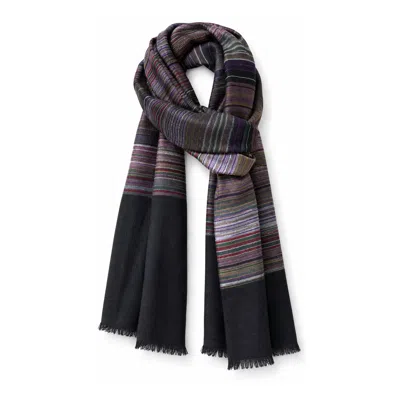 Stovaria Women's Black Midnight Mosaic Cashmere Silk Handwoven Scarf