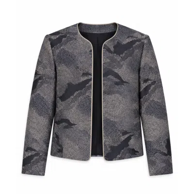 Stovaria Women's Black Midnight Pure Silk Lightweight Statement Jacket