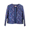Stovaria Women's Blue Cruelty Free Silk Jacket – Full Thread Embroidered Statement Piece In Multi