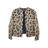 Stovaria Women's Blue Midnight Mosaic Jacket – Gold & Silver Embroidery On Pure Silk In Blue