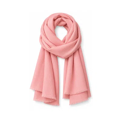 Stovaria Women's Coral Pink Cashmere Handwoven Scarf