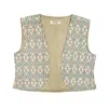 Stovaria Women's Handwoven Ikat Silk Vest – Bold Pattern, Effortless Charm - Statement Waistcoat In Multi