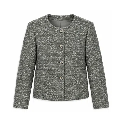 Stovaria Women's Handwoven Textured Wool Winter Jacket In Olive Green