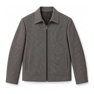 Stovaria Women's Natural Brown Himalayan Yak Wool Zipper Jacket In Gray