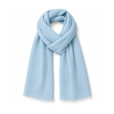 Stovaria Women's Sky Blue Cashmere Handwoven Scarf