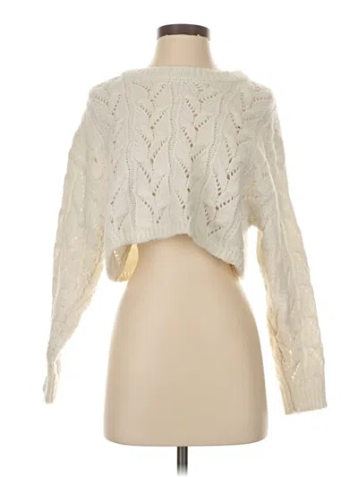 Pre-owned Stradivarius Cardigan Sweater In White