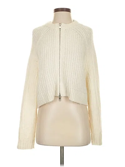 Pre-owned Stradivarius Cardigan Sweater In White