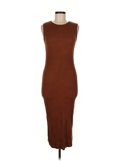 Pre-owned Stradivarius Casual Dress In Brown