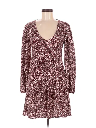 Pre-owned Stradivarius Casual Dress In Burgundy