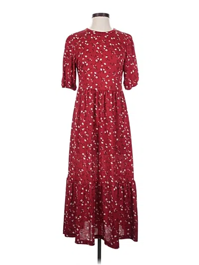 Pre-owned Stradivarius Casual Dress In Burgundy